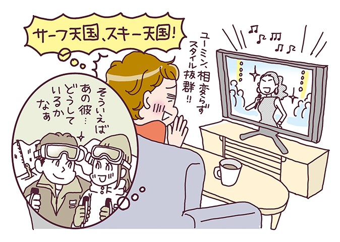 「帰り際、歌詞と同じようにブレーキランプを5回踏んでくれた」(53歳)「中央高速をドライブしたら歌詞と同じ風景で感動した」(59歳)「ディスコでこの曲がかかるとみんながキャーッて言って踊った」(56歳)『あなたの青春の思い出の曲は何?』(読者の声を集めた「隣の50歳」㊾)